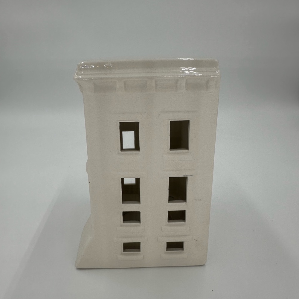 Crate & Barrel White Ceramic Gothic Revival Tea Light Candle Holder - Picture 2 of 5